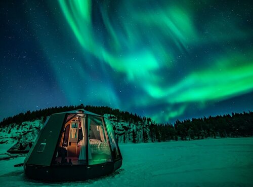 SnowLounge AuroraHut GlasIgloos IceHotel, Buchen Sie Ferienhaus Salla 