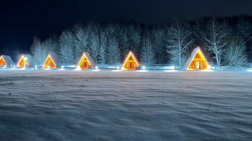 Recreation camp Ekootel bukhta Morskaya, Book Turistbase Rybinsk district Yaroslavl Region